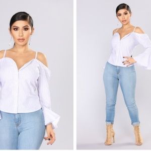 Bell sleeve off the shoulder top Fashion Nova
